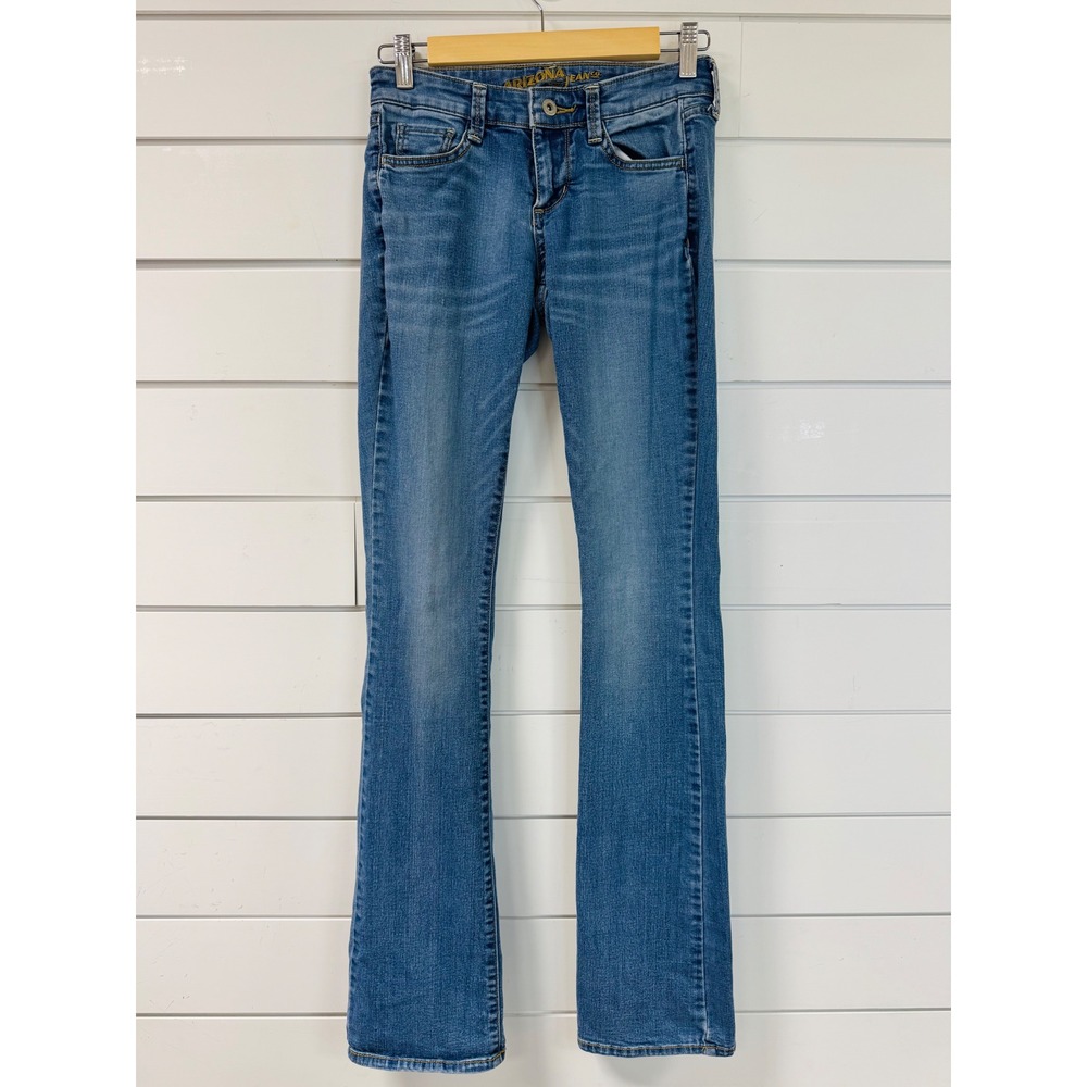 Arizona Jean Co Women 3 Long Bootcut Jeans Medium Wash Stretch Denim Blue